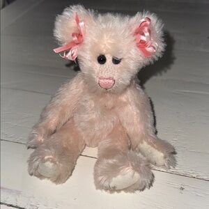 VTG Bunny love originals Kelowna BC bean stuffing Adorable Teddy Bear Pink